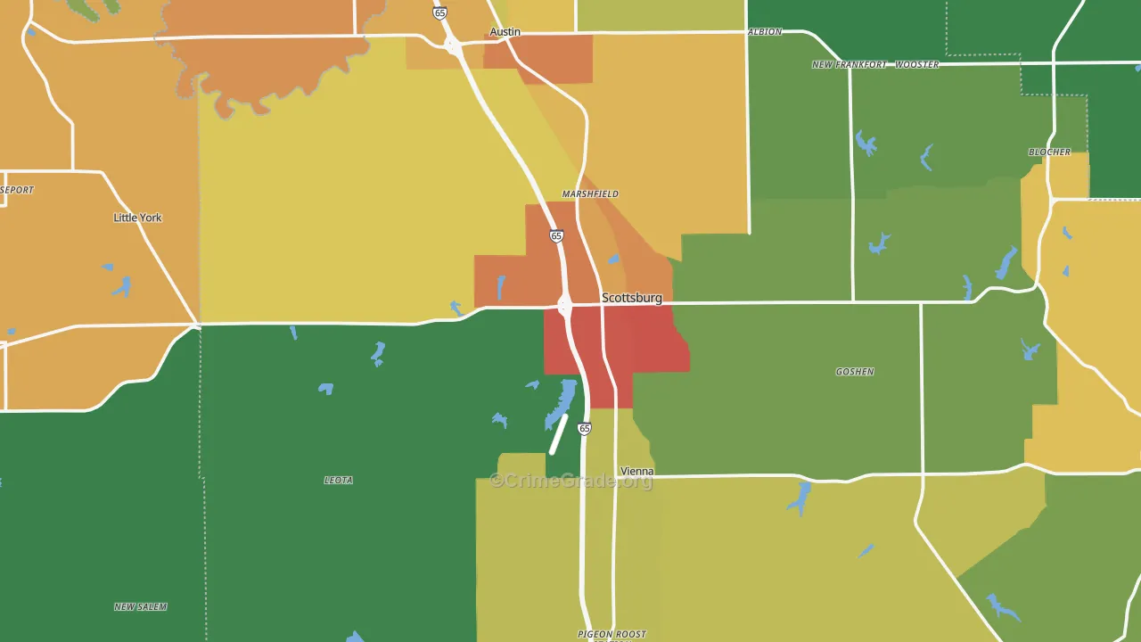 47170, IN Map of Drug-Related Crime Rates