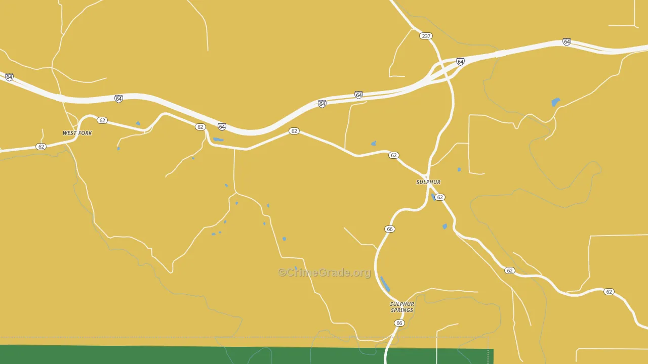 47174, IN Map of Drug-Related Crime Rates