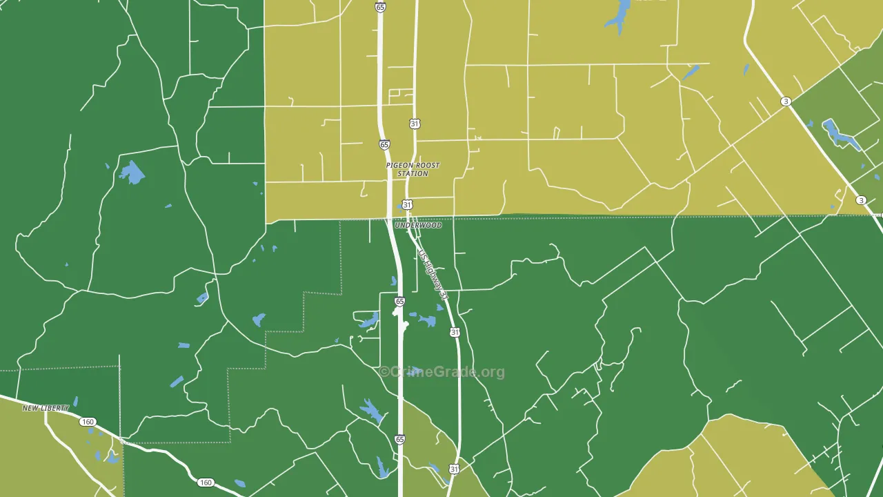 47177, IN Map of Drug-Related Crime Rates
