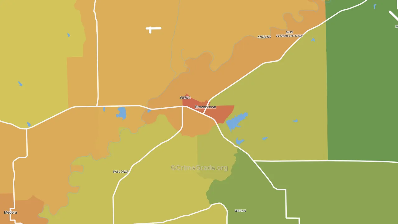 47220, IN Map of Drug-Related Crime Rates