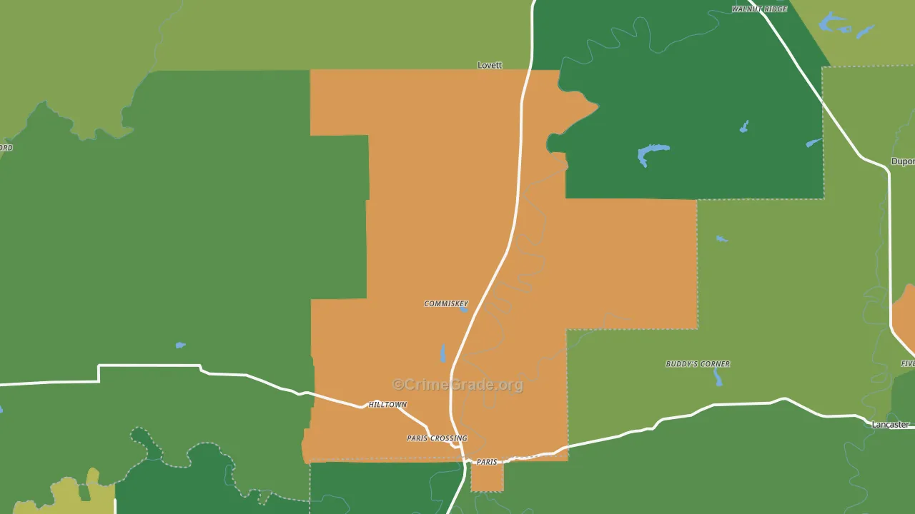 47227, IN Map of Drug-Related Crime Rates
