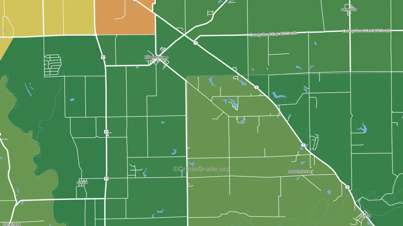 47232, IN Map of Drug-Related Crime Rates