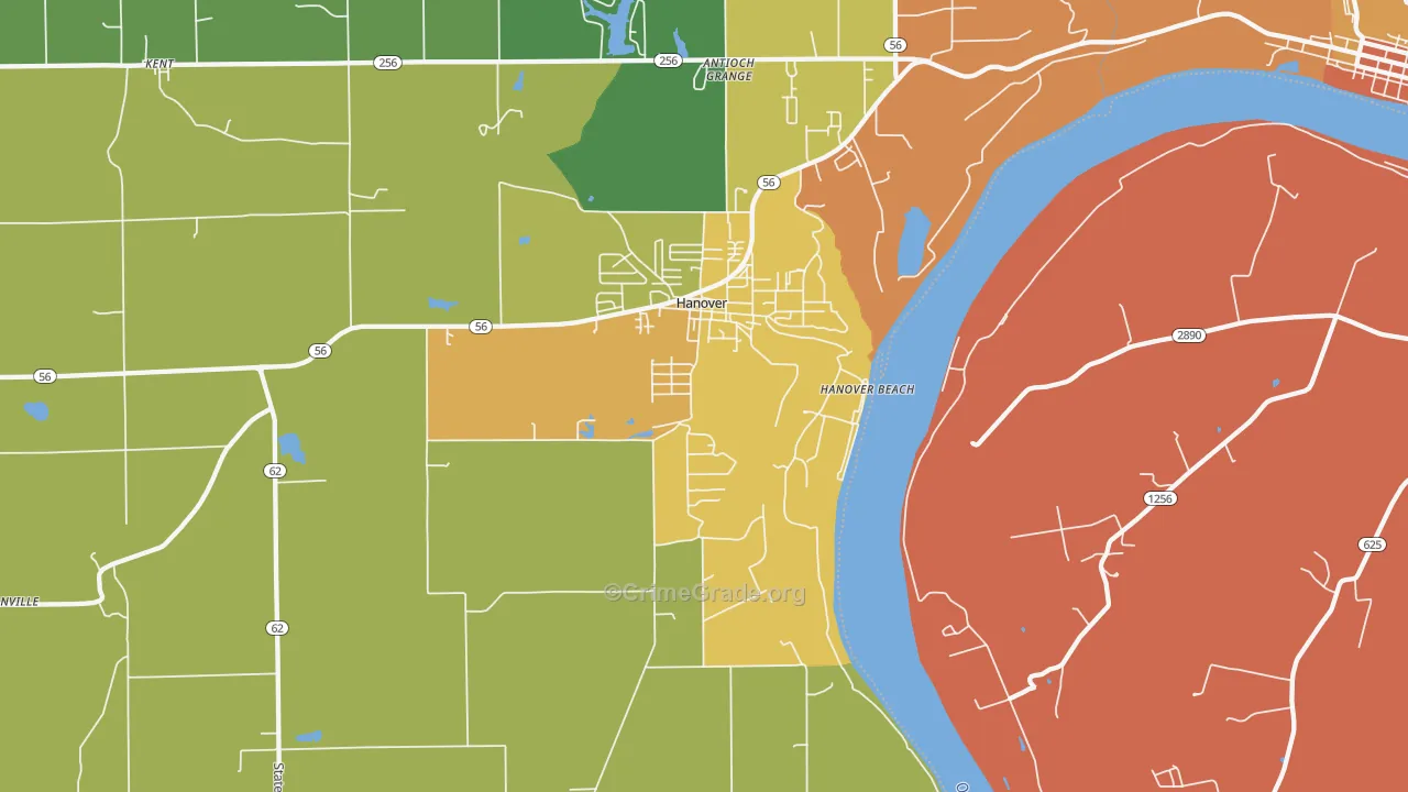47243, IN Map of Drug-Related Crime Rates