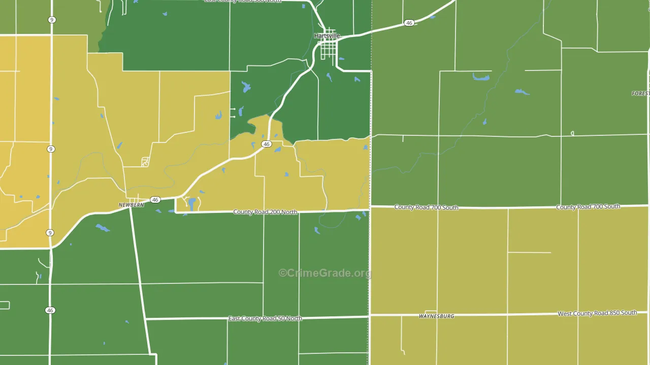 47244, IN Map of Drug-Related Crime Rates