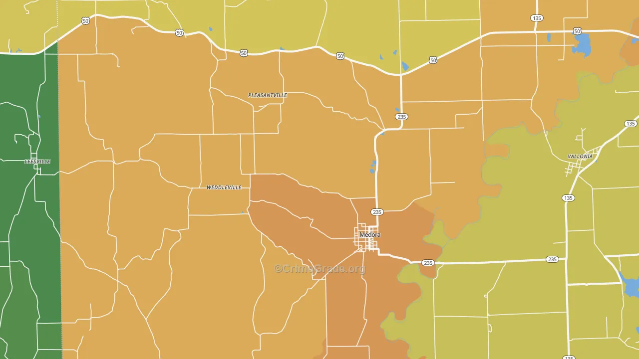 47260, IN Map of Drug-Related Crime Rates