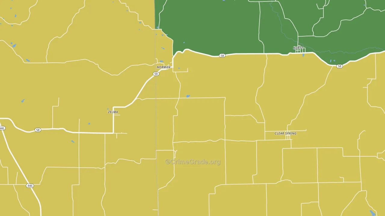 47264, IN Map of Drug-Related Crime Rates