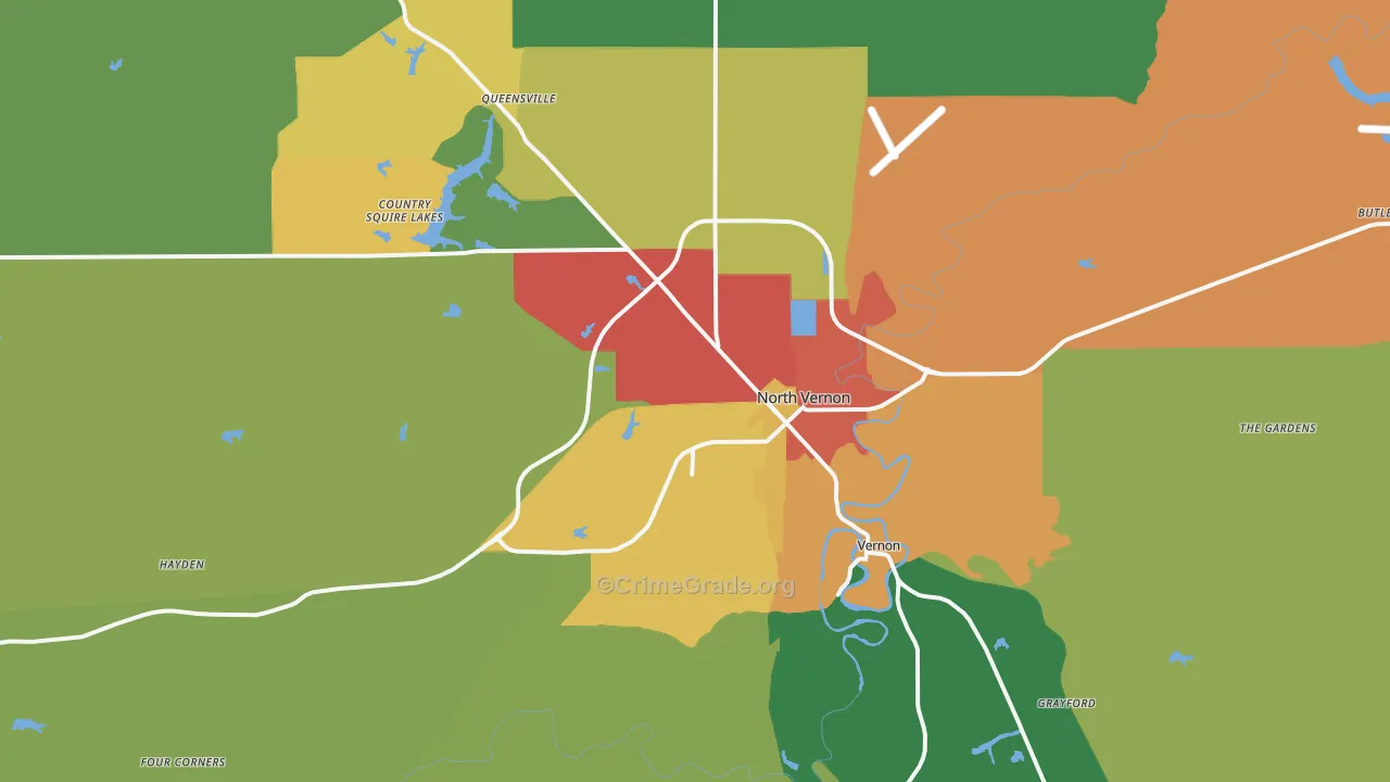 47265, IN Map of Drug-Related Crime Rates