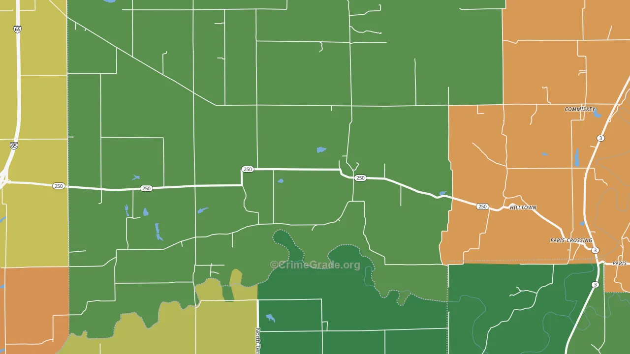 47270, IN Map of Drug-Related Crime Rates