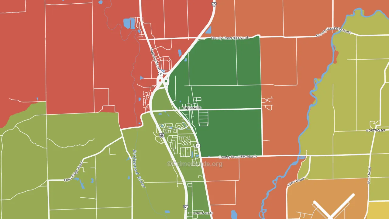 47280, IN Map of Drug-Related Crime Rates