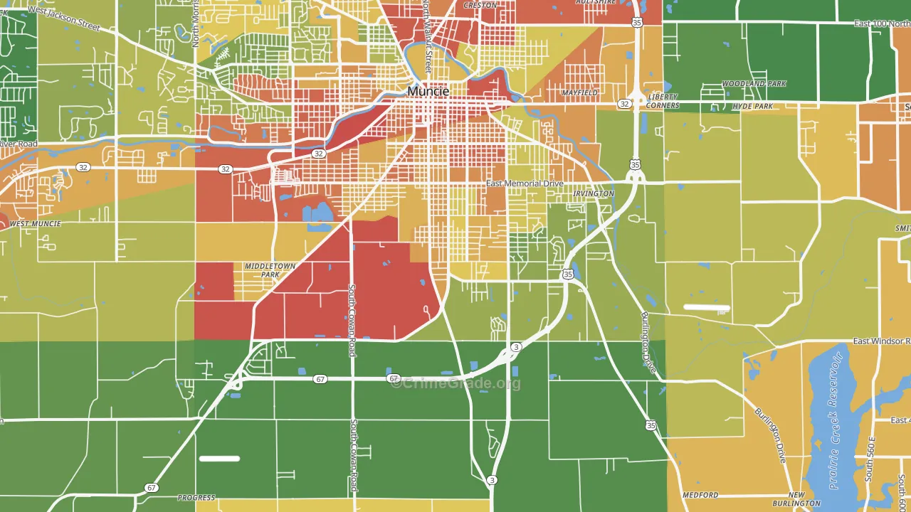 47302, IN Map of Drug-Related Crime Rates