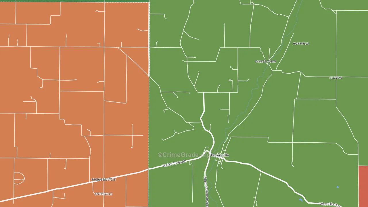 47325, IN Map of Drug-Related Crime Rates