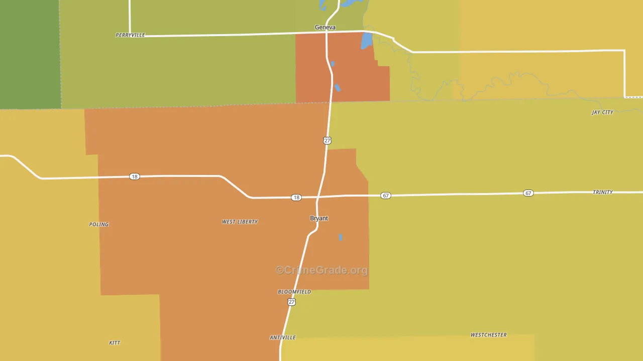 47326, IN Map of Drug-Related Crime Rates