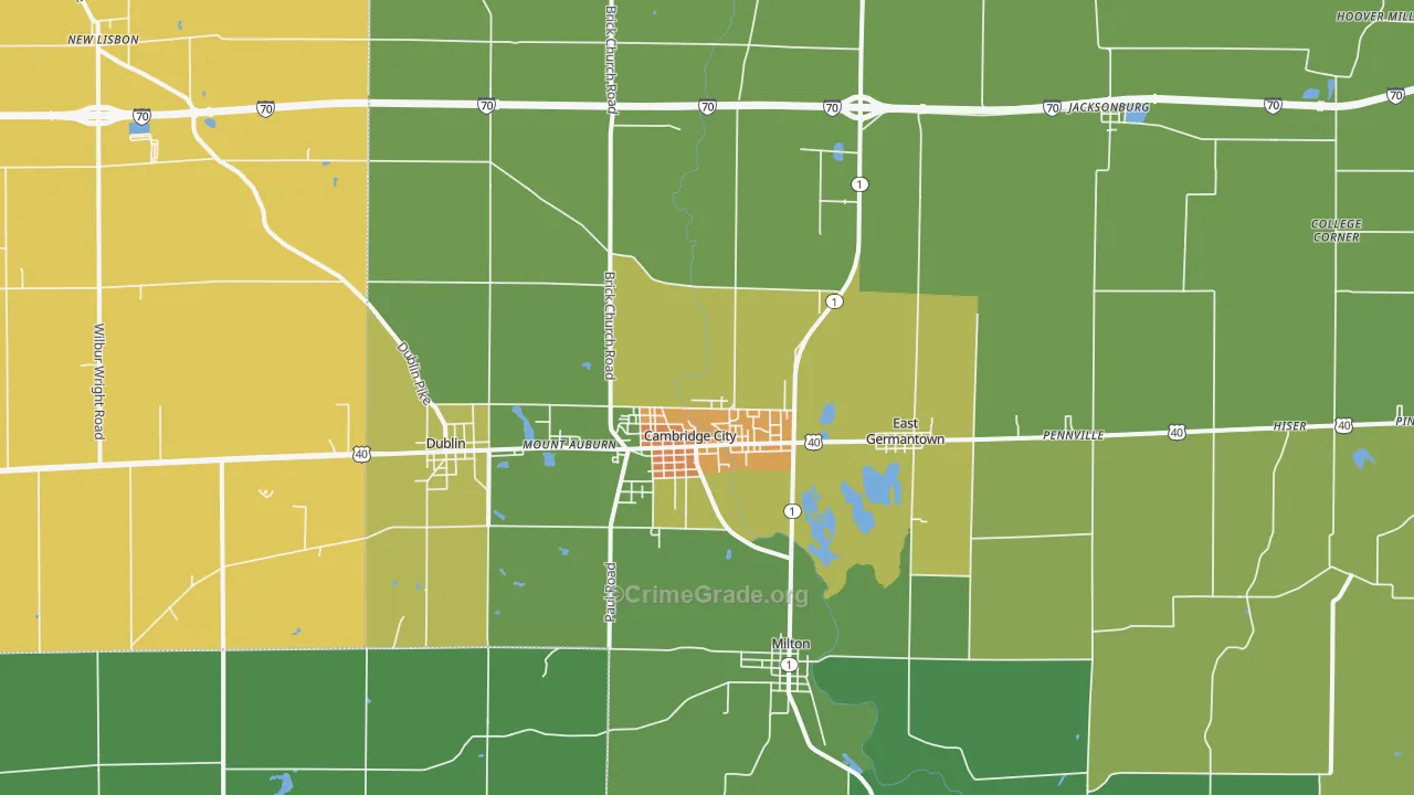 47327, IN Map of Drug-Related Crime Rates