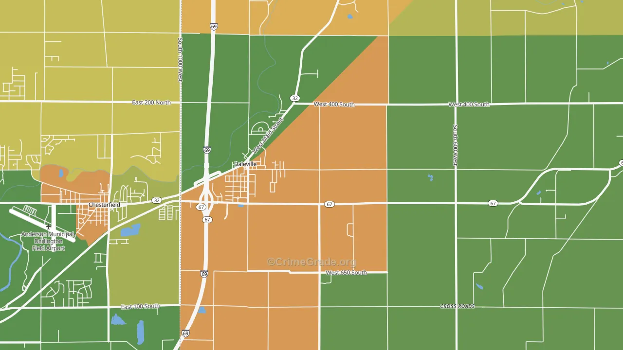 47334, IN Map of Drug-Related Crime Rates