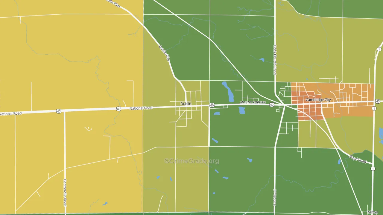 47335, IN Map of Drug-Related Crime Rates