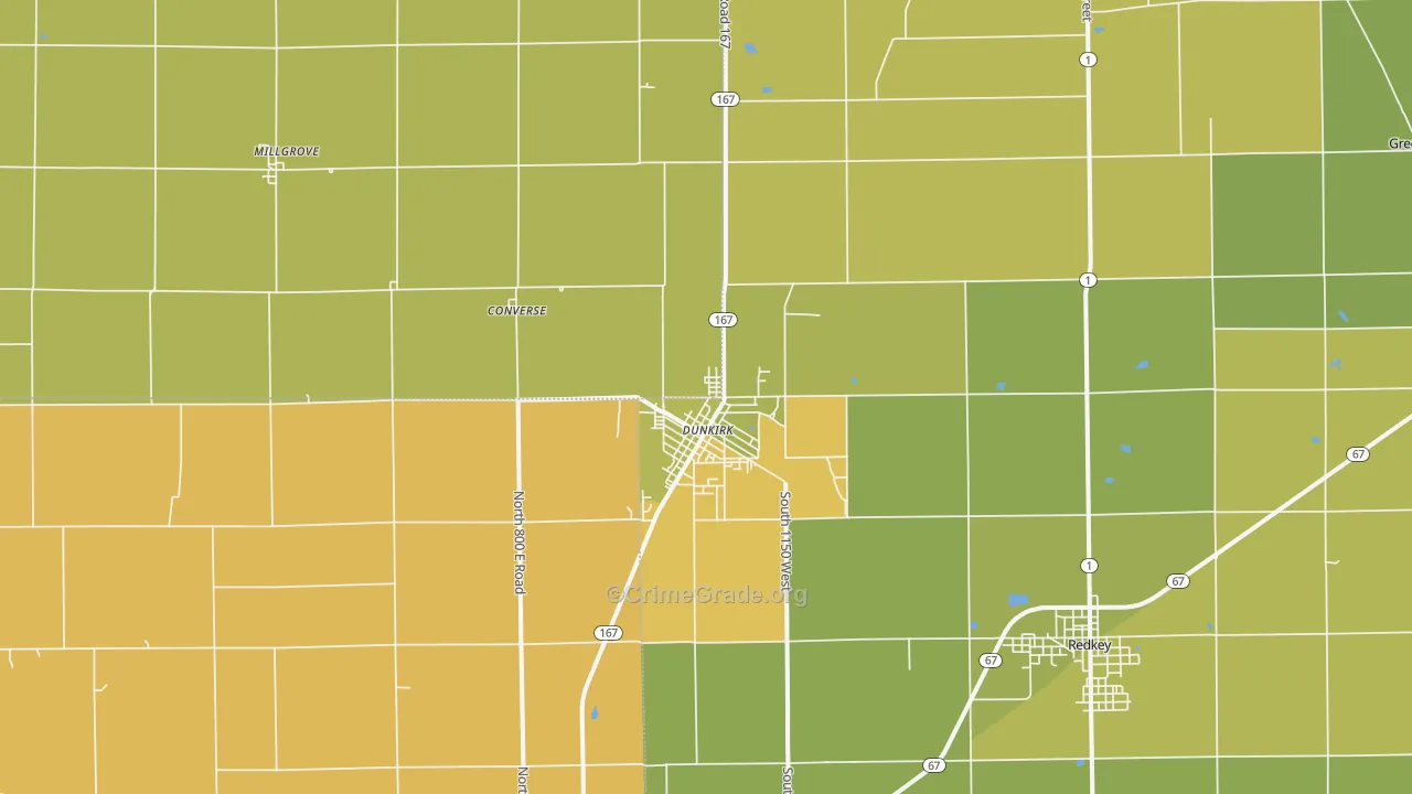 47336, IN Map of Drug-Related Crime Rates
