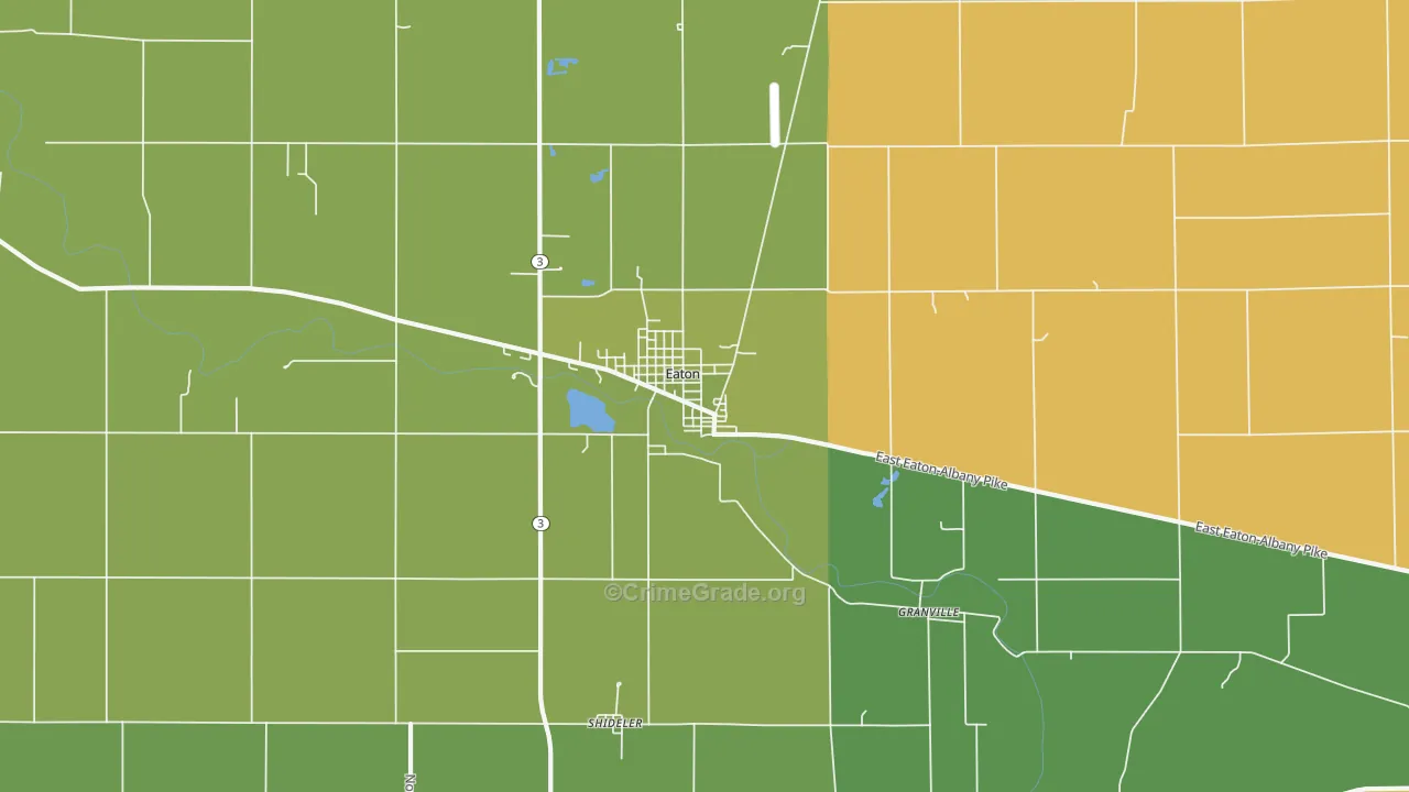 47338, IN Map of Drug-Related Crime Rates