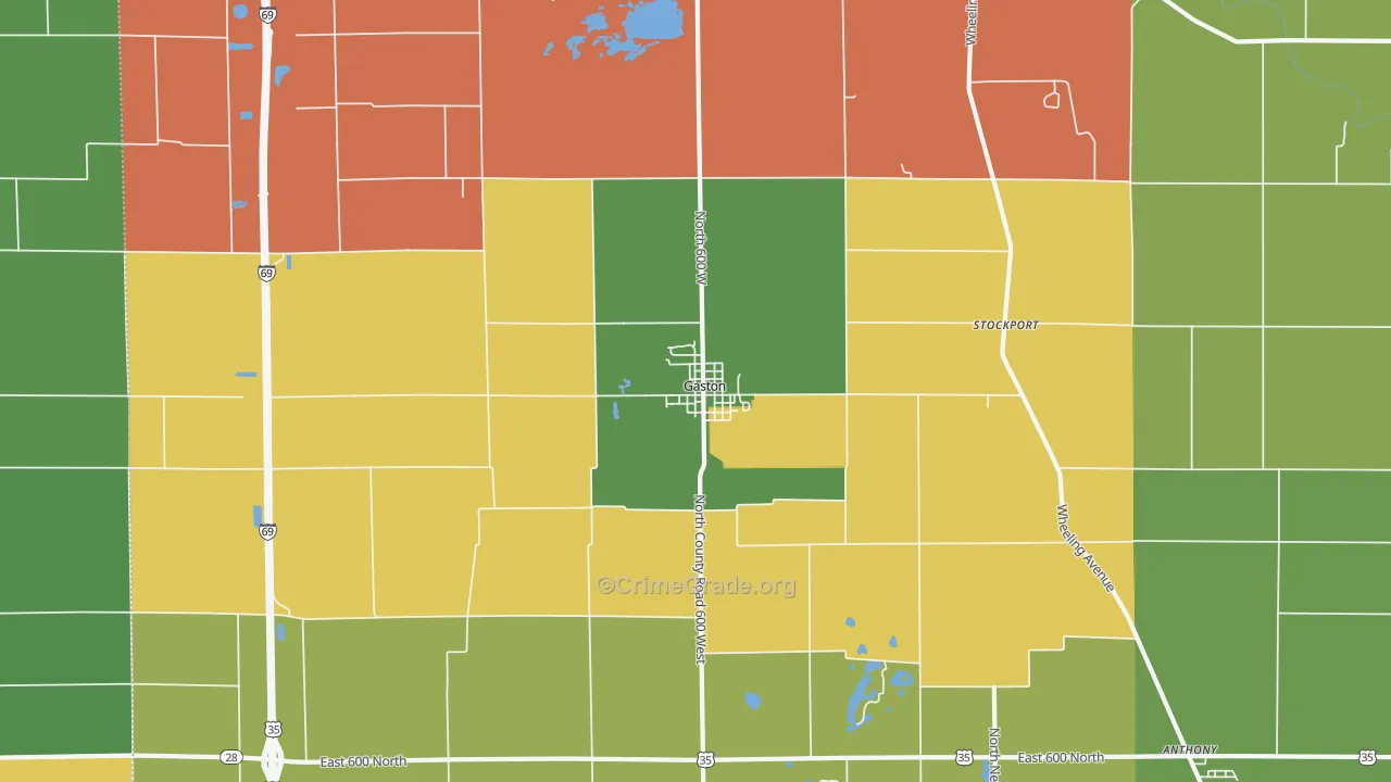 47342, IN Map of Drug-Related Crime Rates