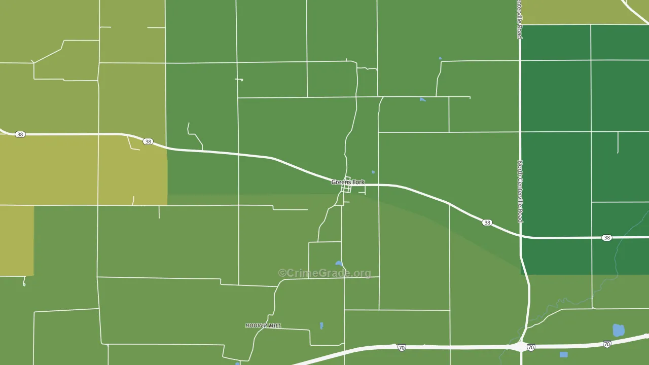 47345, IN Map of Drug-Related Crime Rates