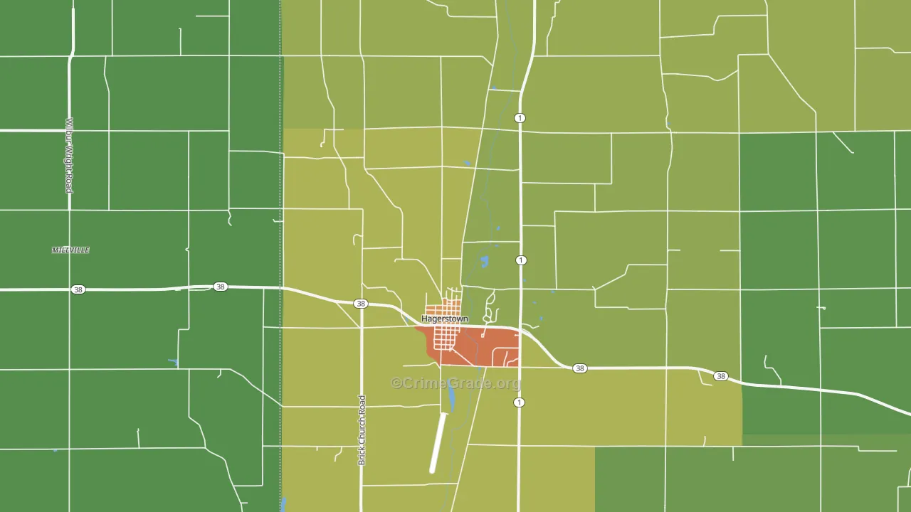 47346, IN Map of Drug-Related Crime Rates