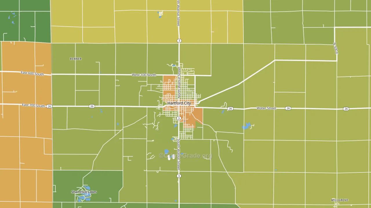 47348, IN Map of Drug-Related Crime Rates