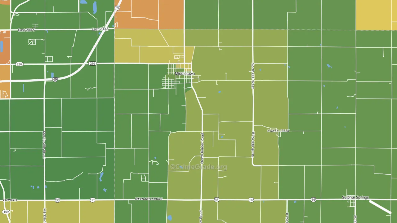 47356, IN Map of Drug-Related Crime Rates
