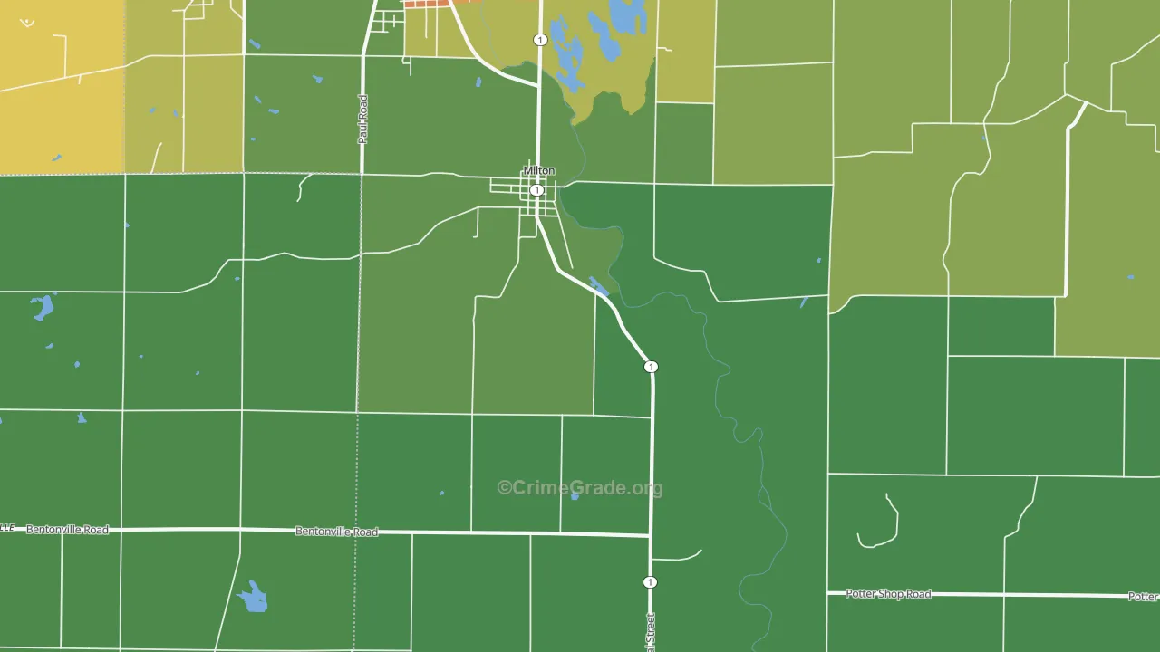 47357, IN Map of Drug-Related Crime Rates