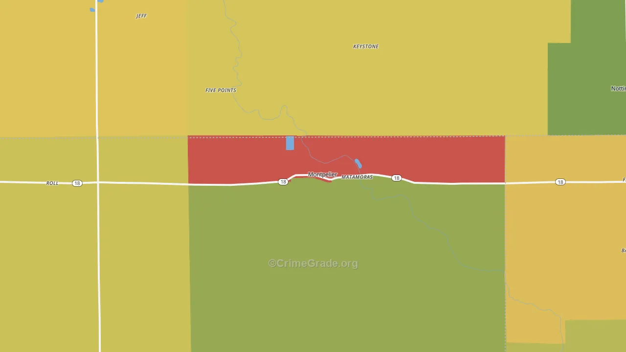 47359, IN Map of Drug-Related Crime Rates