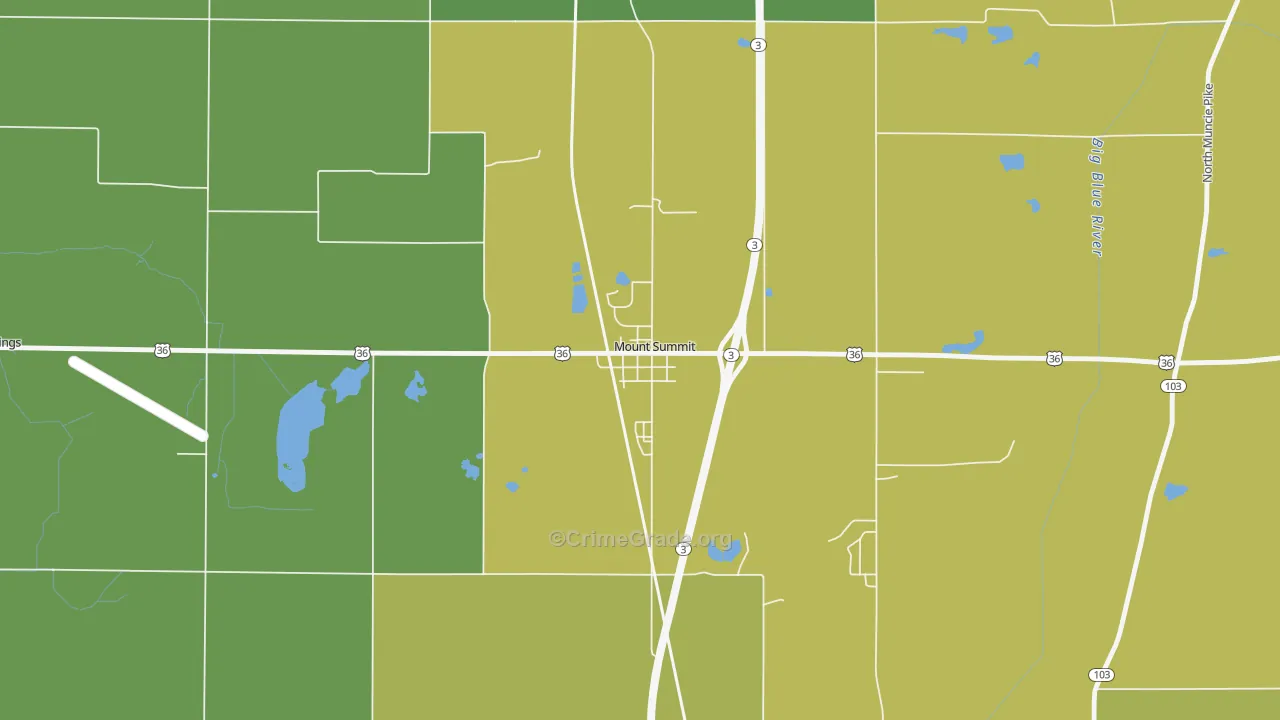 47361, IN Map of Drug-Related Crime Rates