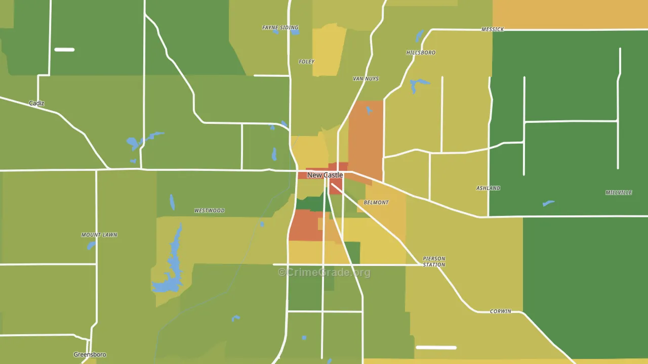 47362, IN Map of Drug-Related Crime Rates