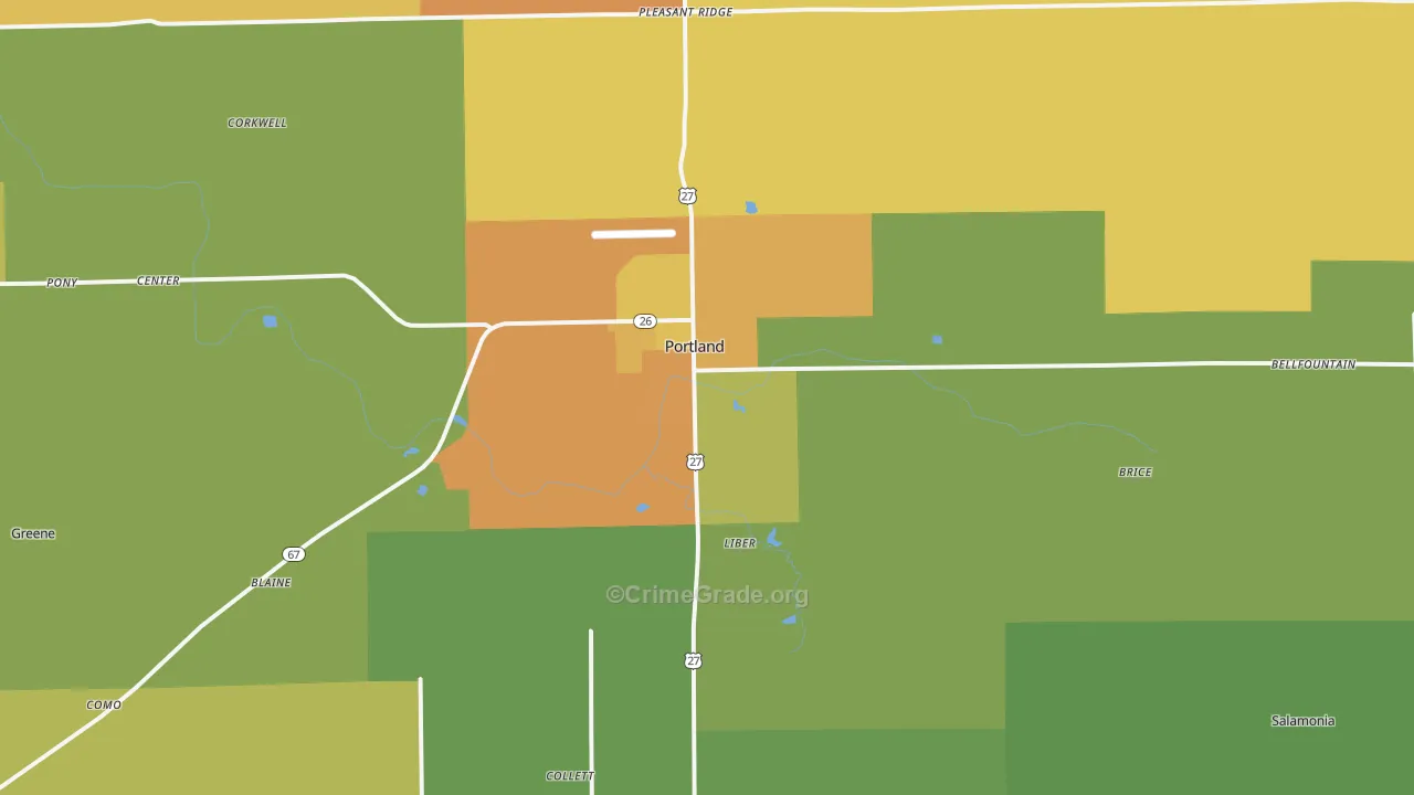 47371, IN Map of Drug-Related Crime Rates