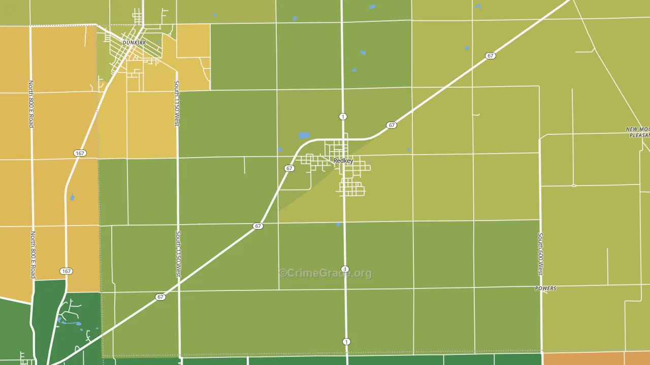 47373, IN Map of Drug-Related Crime Rates