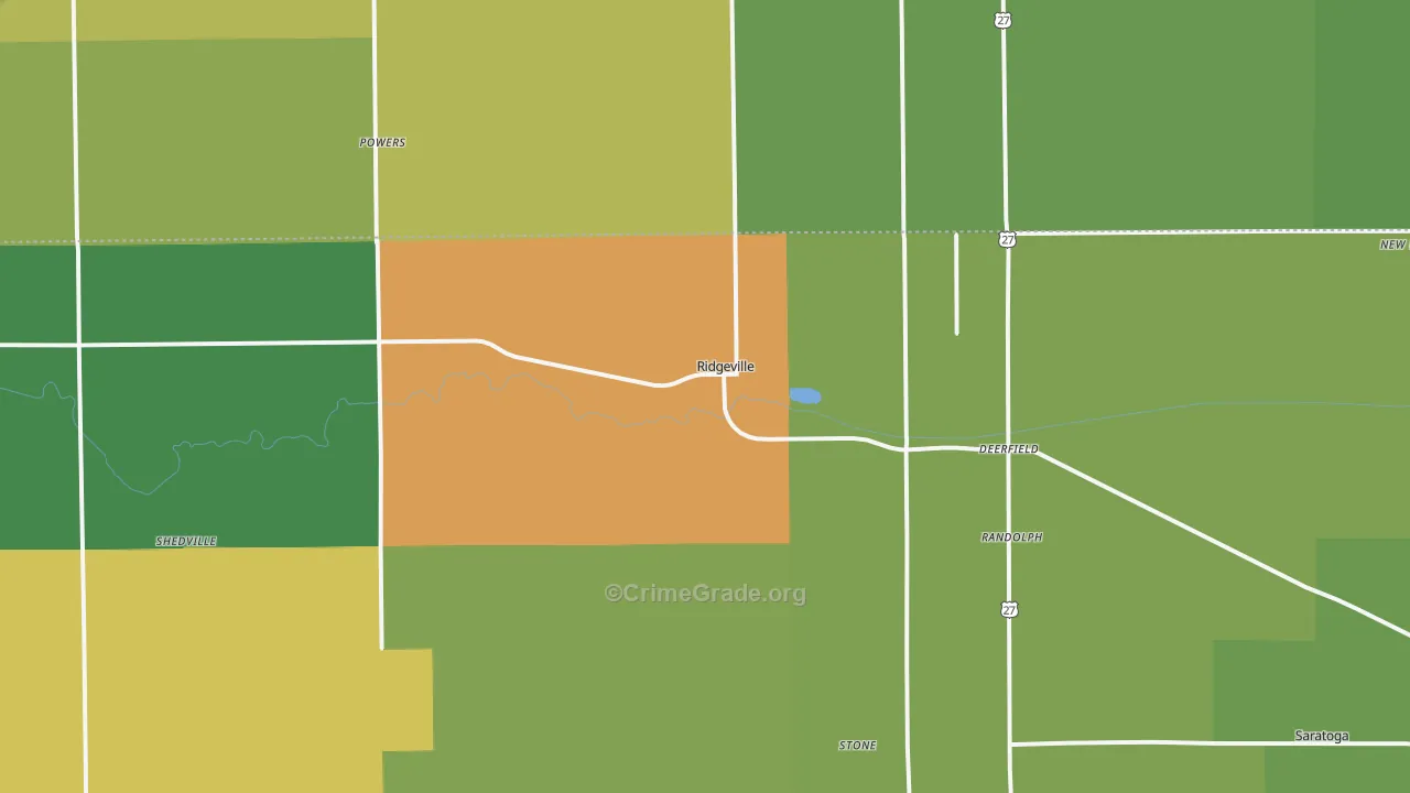 47380, IN Map of Drug-Related Crime Rates