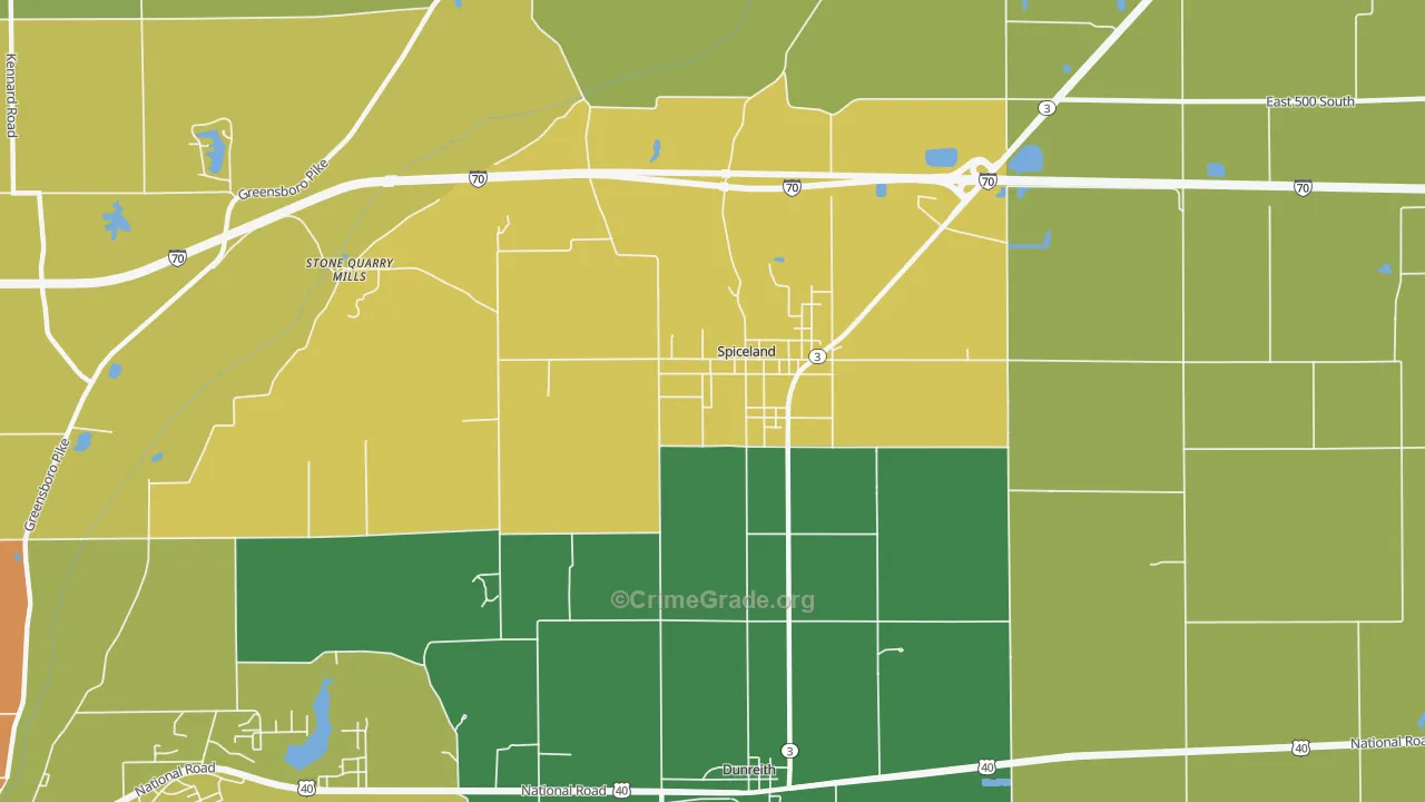 47385, IN Map of Drug-Related Crime Rates