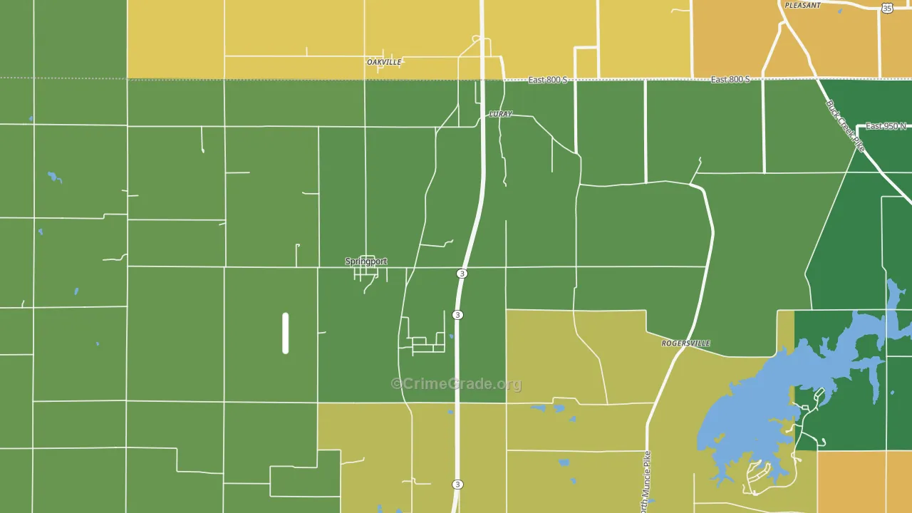 47386, IN Map of Drug-Related Crime Rates