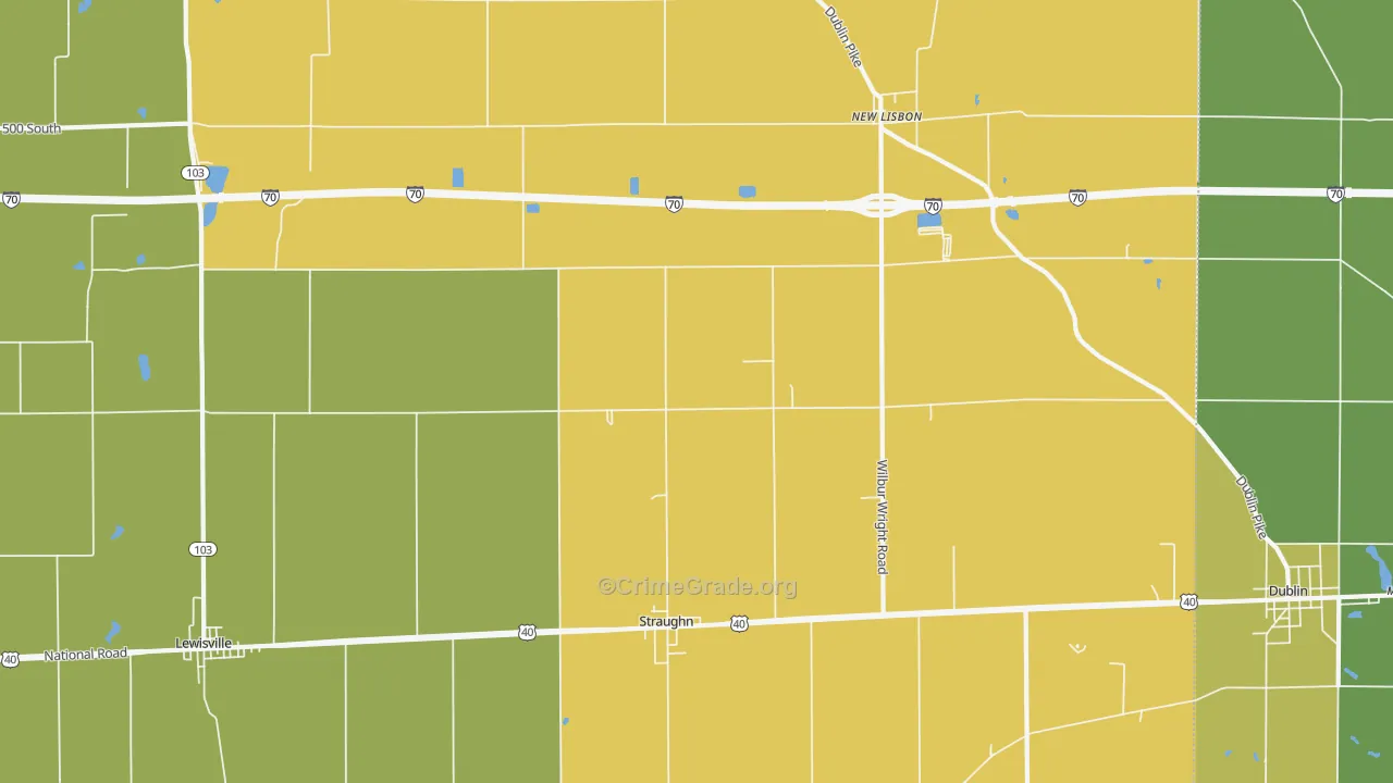 47387, IN Map of Drug-Related Crime Rates