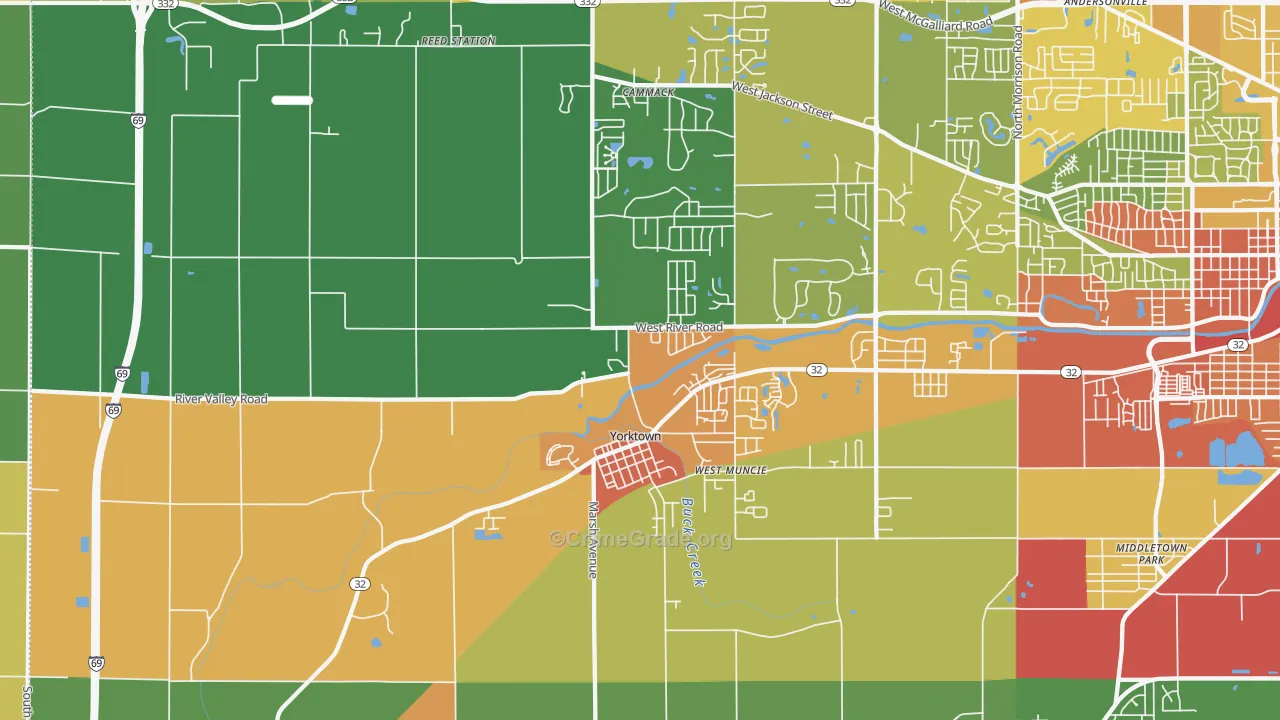 47396, IN Map of Drug-Related Crime Rates
