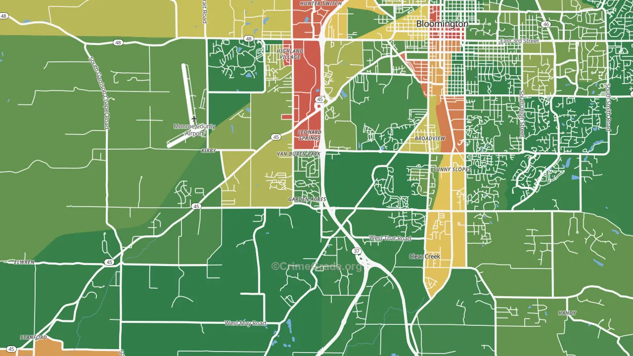 47403, IN Map of Drug-Related Crime Rates