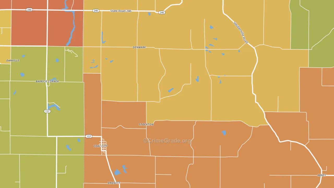 47427, IN Map of Drug-Related Crime Rates