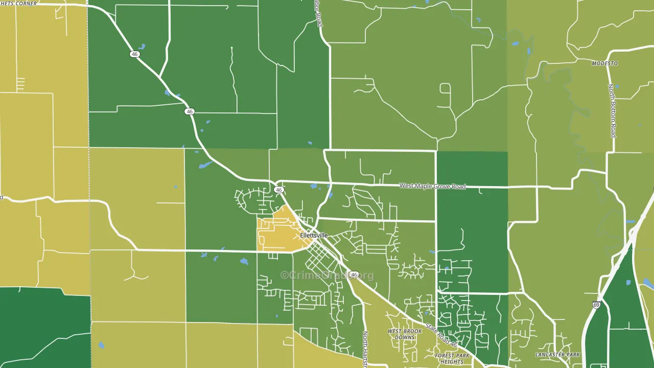 47429, IN Map of Drug-Related Crime Rates