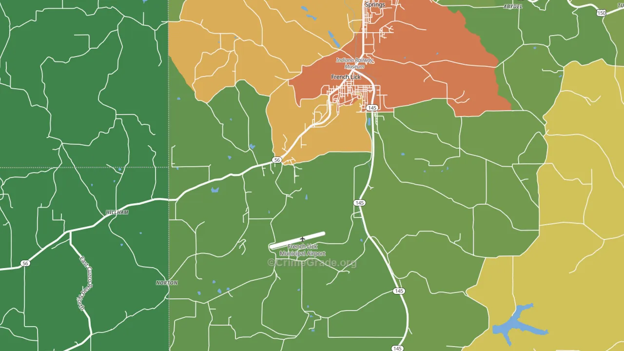 47432, IN Map of Drug-Related Crime Rates