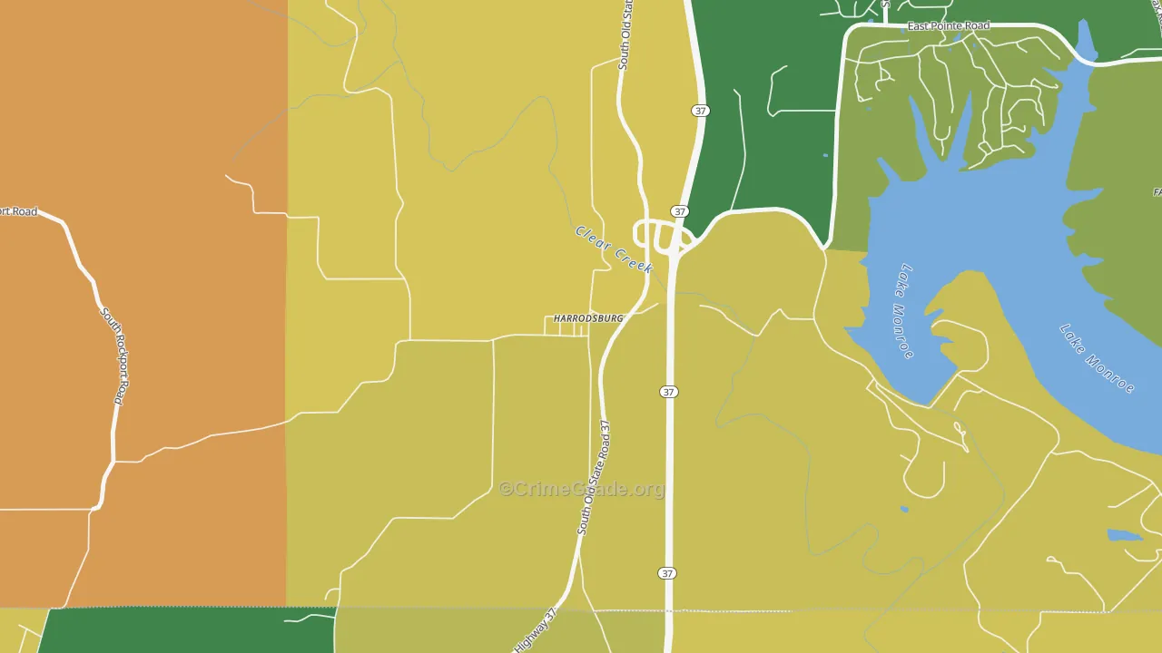 47434, IN Map of Drug-Related Crime Rates