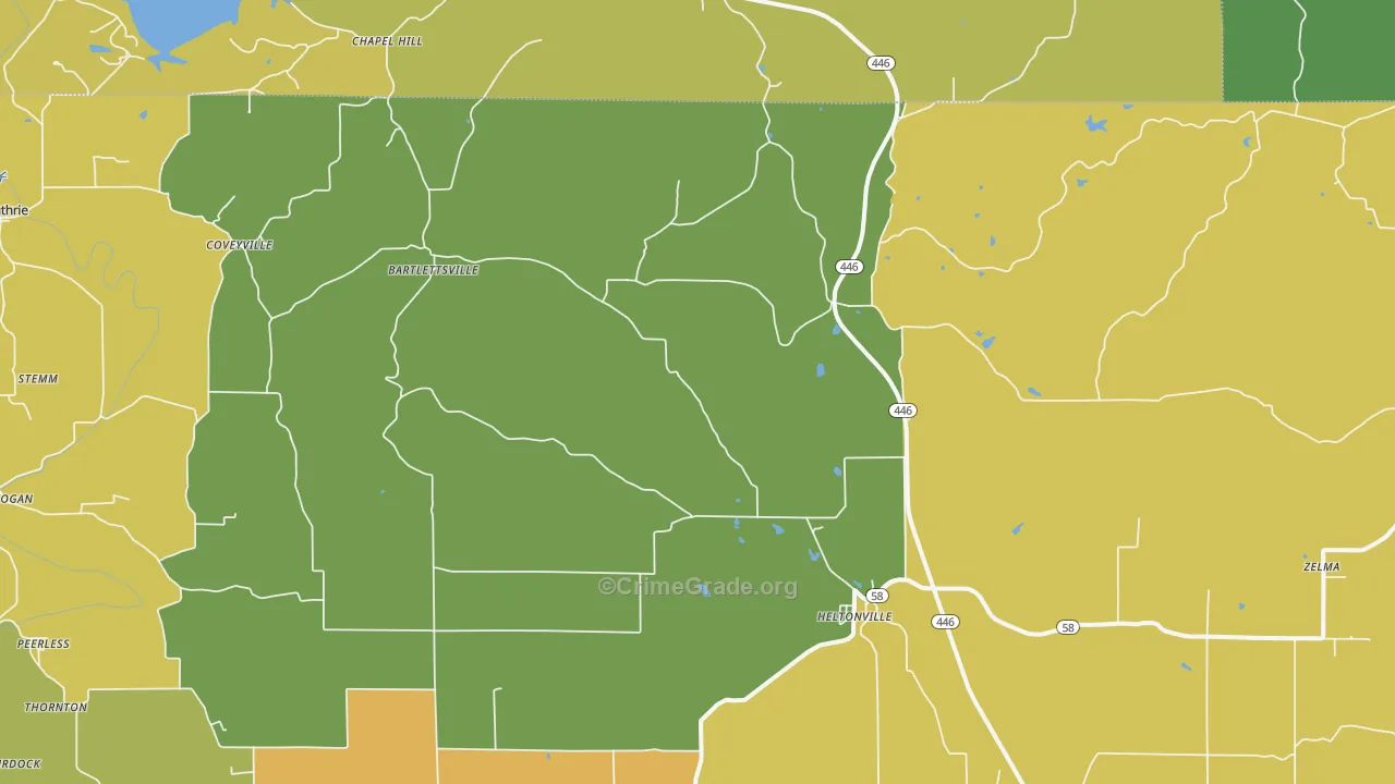 47436, IN Map of Drug-Related Crime Rates