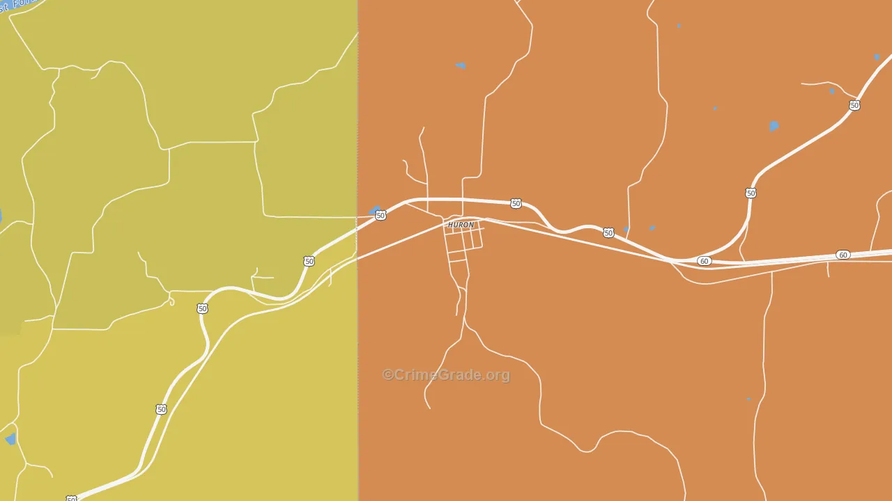 47437, IN Map of Drug-Related Crime Rates
