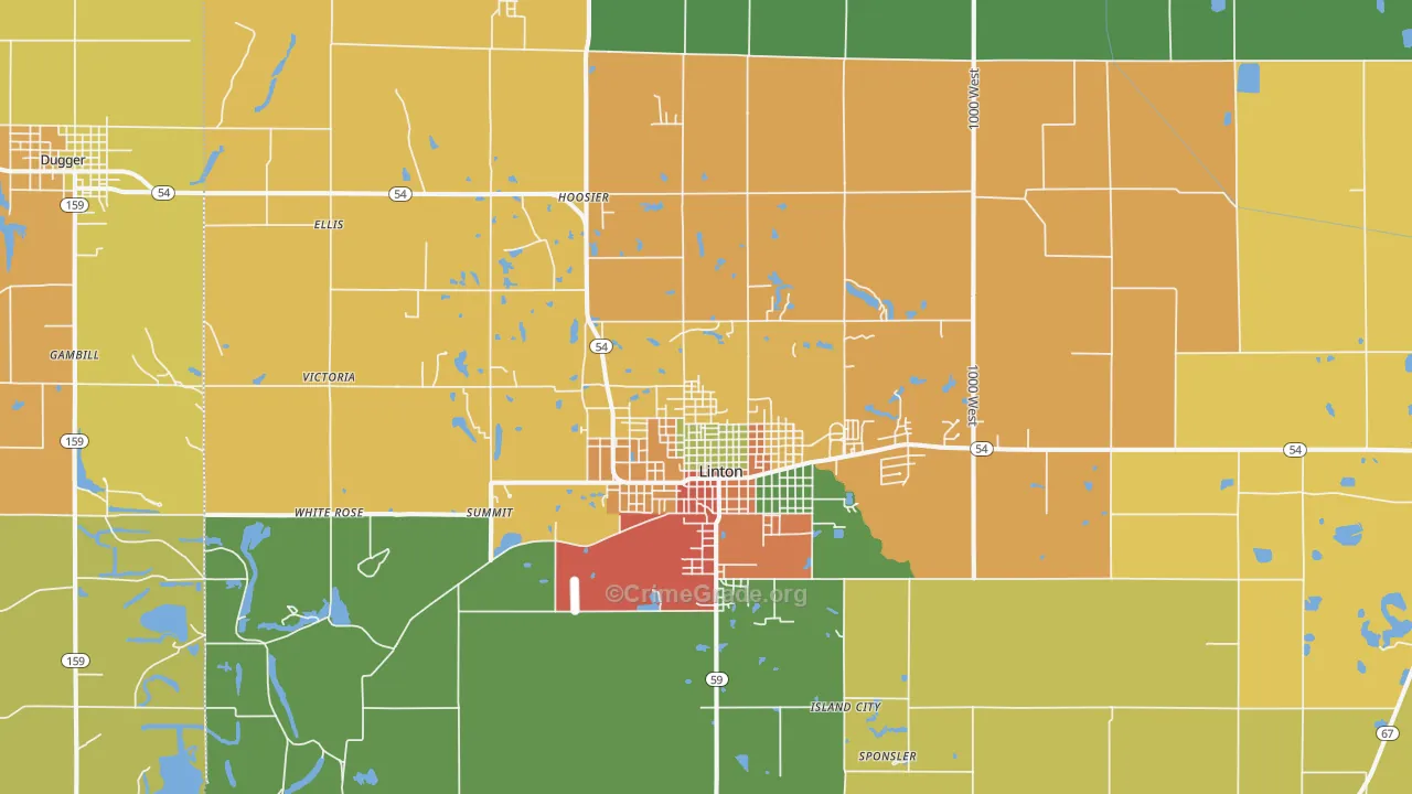47441, IN Map of Drug-Related Crime Rates
