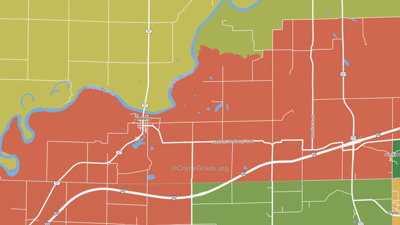 47449, IN Map of Drug-Related Crime Rates
