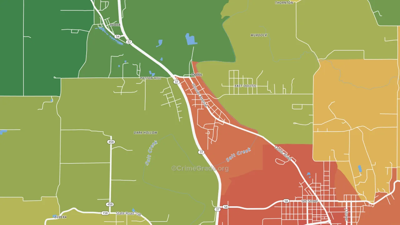 47451, IN Map of Drug-Related Crime Rates