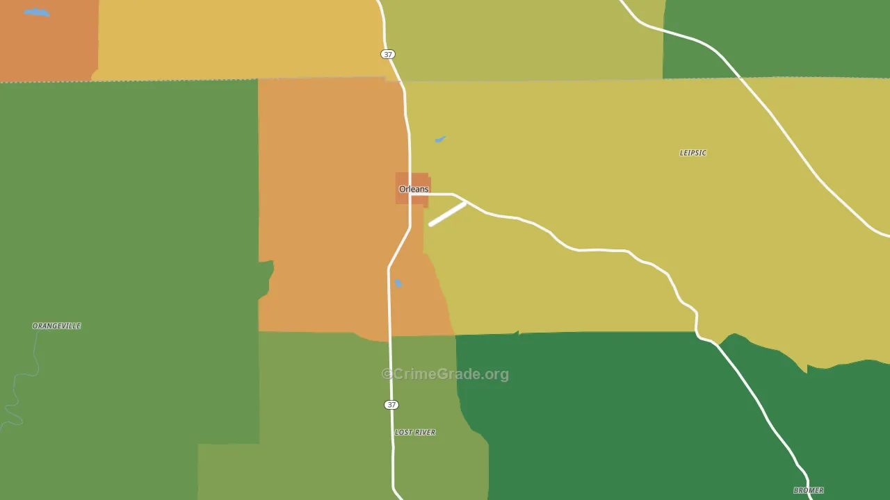 47452, IN Map of Drug-Related Crime Rates