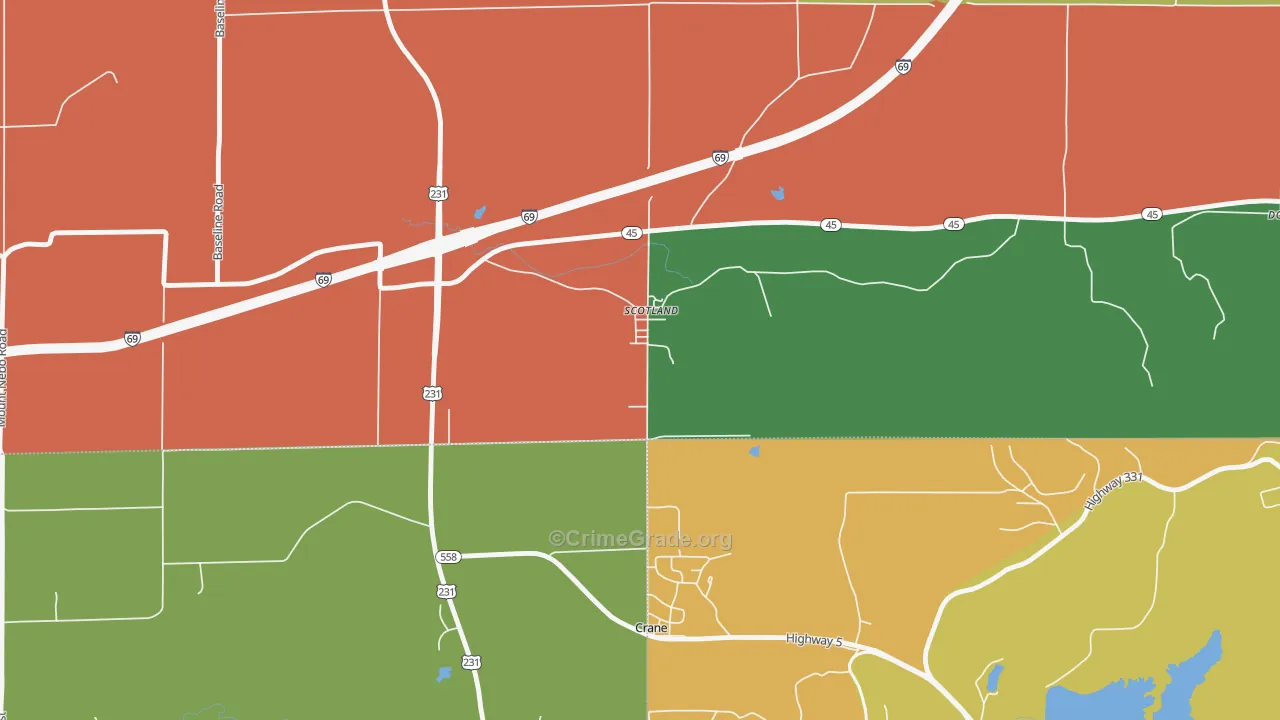 47457, IN Map of Drug-Related Crime Rates