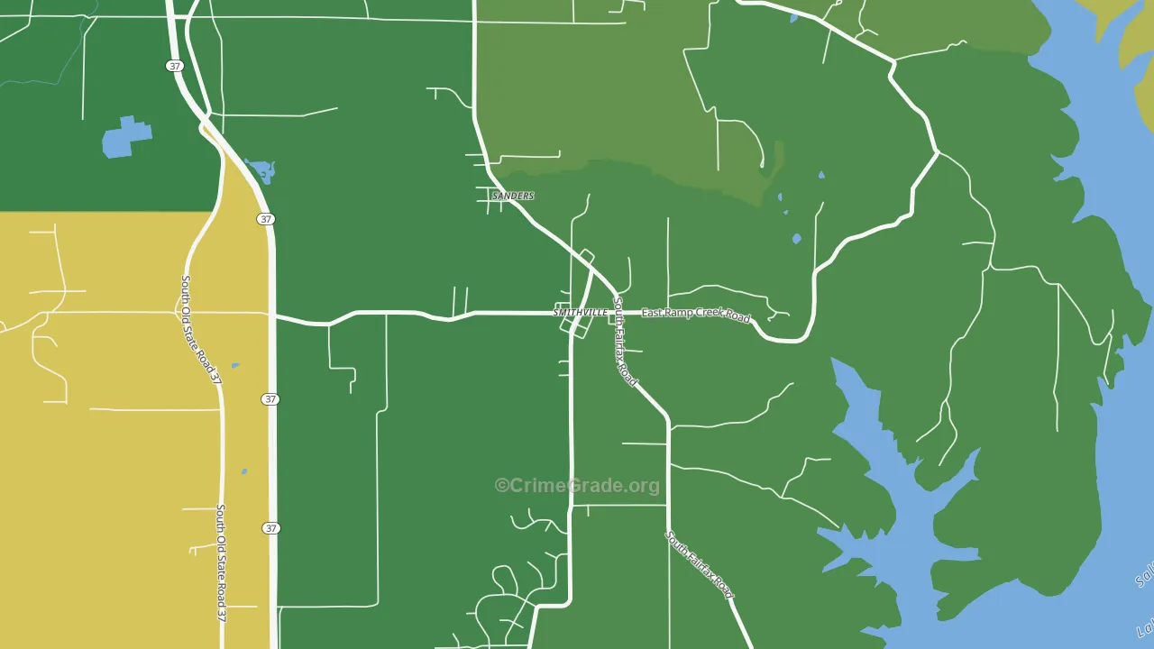 47458, IN Map of Drug-Related Crime Rates